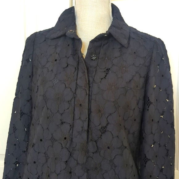 Diane Von Furstenberg Black Floral Long sleeve Tunic dress - Picture 2 of 7